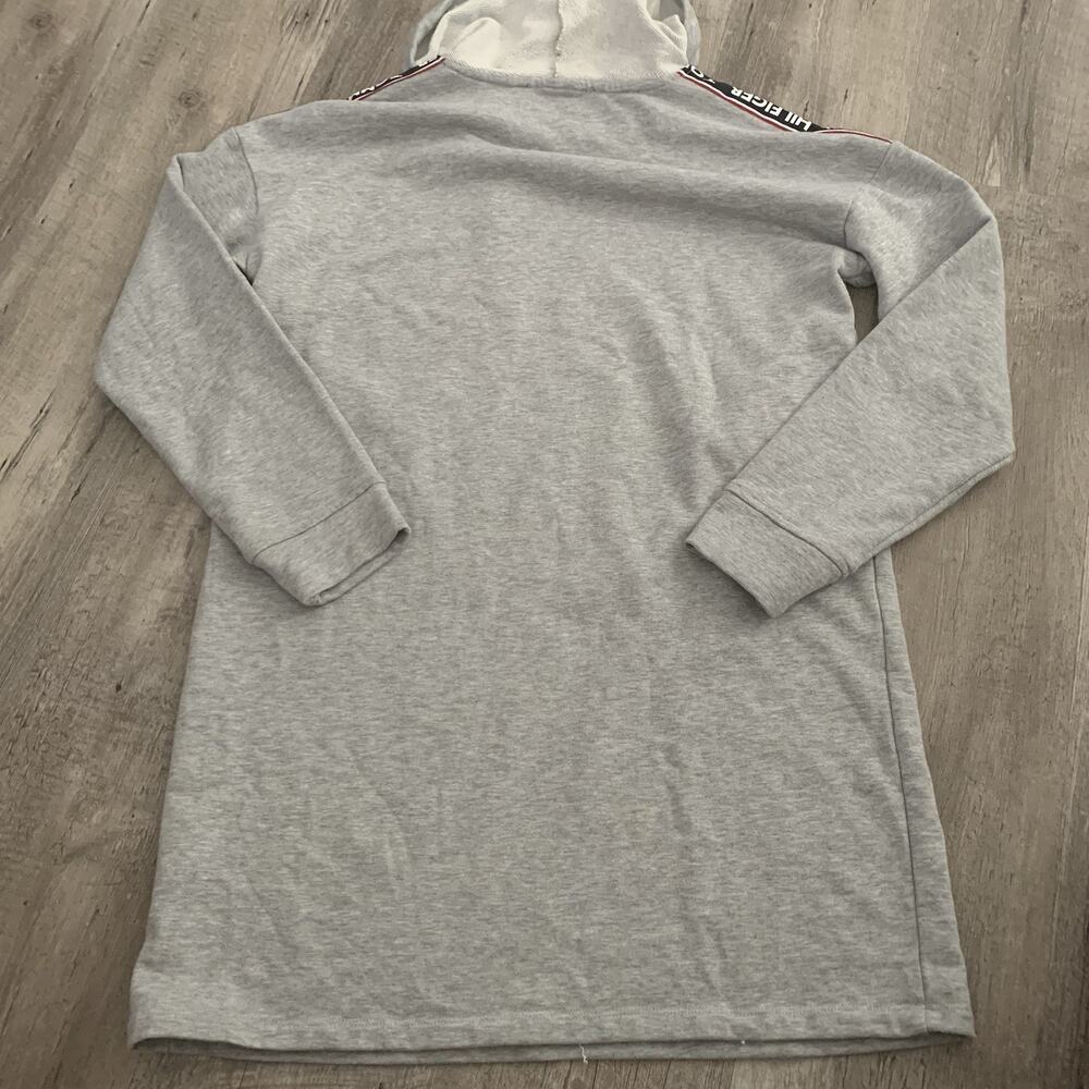 Tommy Hilfiger Spell Out Long Sweatshirt Dress Womens Sz Small Gray Tunic Cowl - Picture 5 of 6